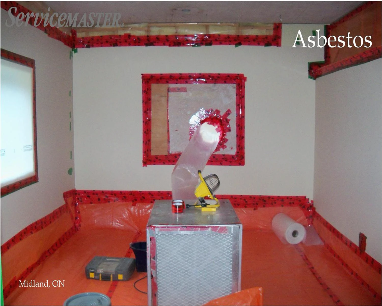 Room-taped-to-clean-asbestos