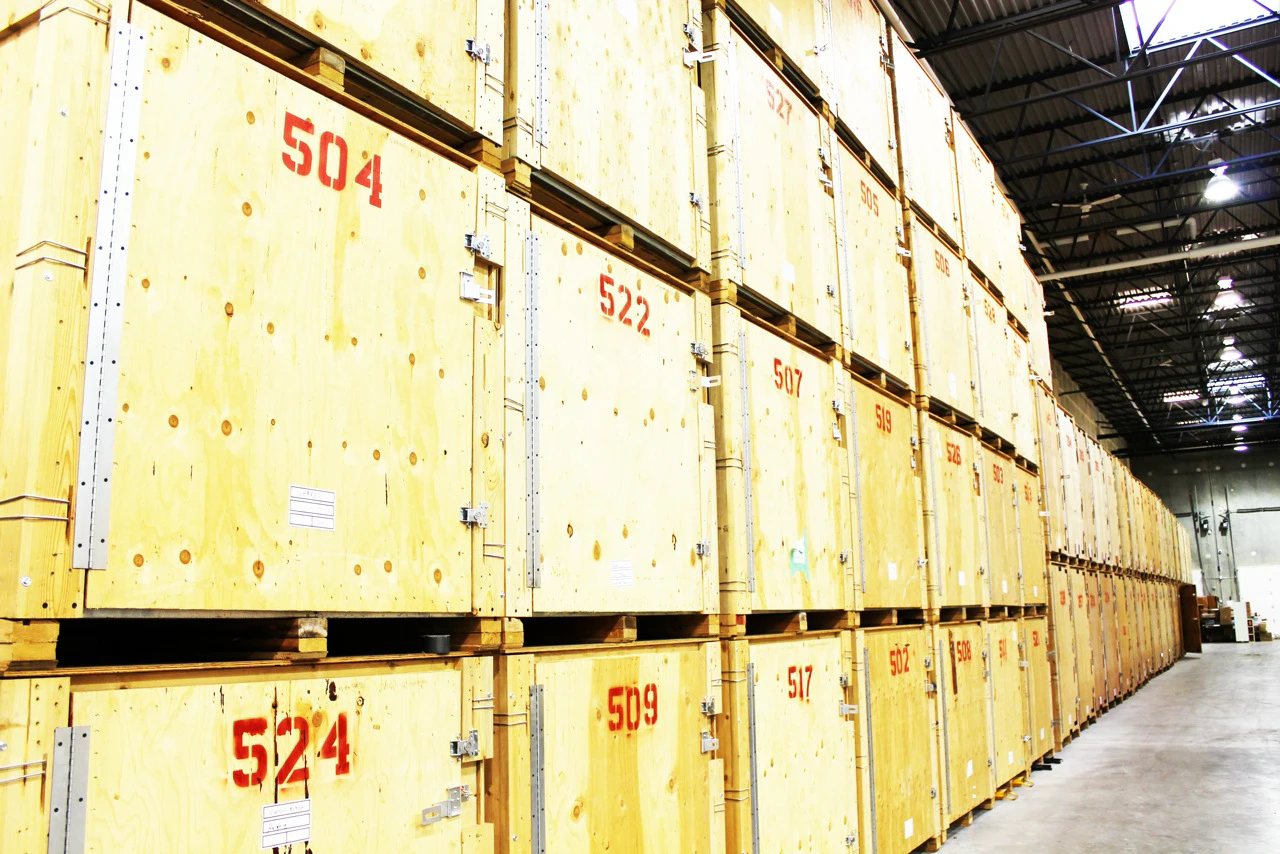 Warehouse-Row-of-Wooden-Storage-Units